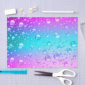 Paarse & Aqua Blue Gradient Waterdruppeltjes Tissuepapier (Craft)