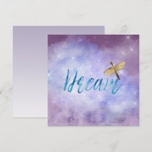 Paarse Aqua Dream Gold Dragonfly (Voorkant / Achterkant)