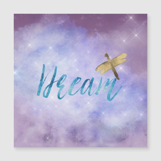 Paarse Aqua Dream Gold Dragonfly (Voorkant)