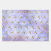 Paarse Aqua Dream Gold Dragonfly Inpakpapier Vel (Voorkant)
