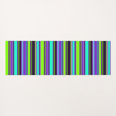 Paarse, Aqua en Chartreuse gestreepte yogamat (Achterkant (horizontaal))
