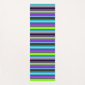 Paarse, Aqua en Chartreuse gestreepte yogamat (Voorkant)