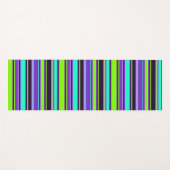Paarse, Aqua en Chartreuse gestreepte yogamat (Voorkant (horizontaal))