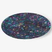 Paarse Aqua Glam Gouden Zeemeermin Sparkle Papieren Bordje (Gekanteld)
