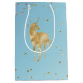 Paarse Aqua Gold Sparkle Unicorn Medium Cadeauzakje (Voorkant)