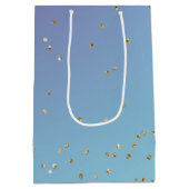 Paarse Aqua Gold Sparkle Unicorn Medium Cadeauzakje (Achterkant)