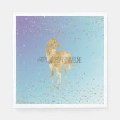 Paarse Aqua Gold Sparkle Unicorn Servet (Voorkant)