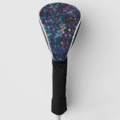 Paarse Aqua Gold Zeemeermin Confetti Golfheadcover (Voorkant)