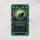 Paarse Aqua Green Yin Yang Visitekaartjes (Voorkant)