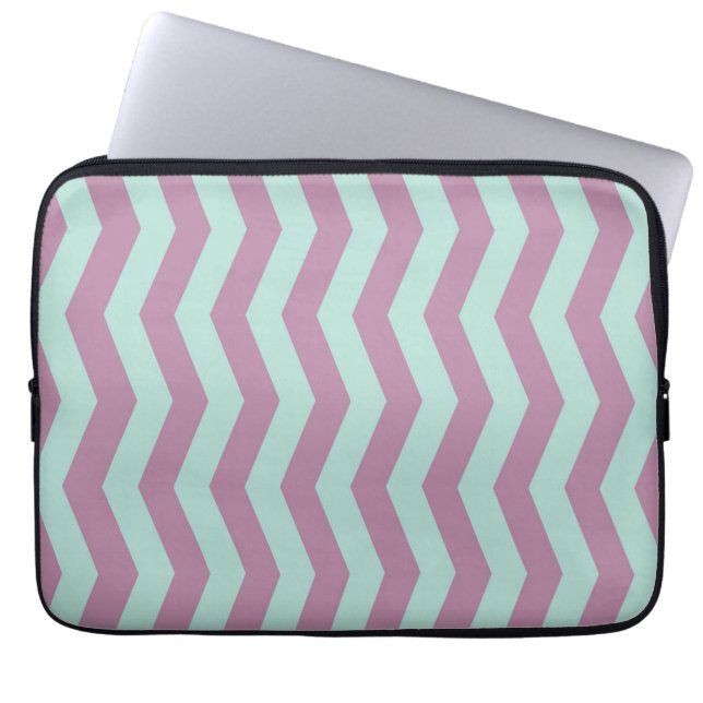 Paarse/Aqua-laptophoes Laptop Sleeve (Voorkant)