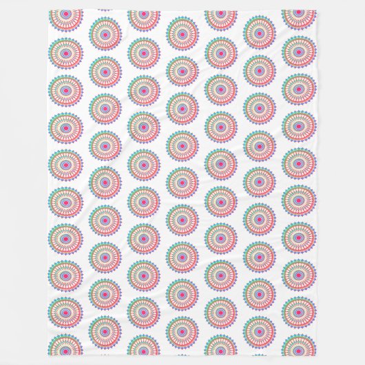 Paarse Aqua Mandala Boho aangepaste achtergrond Fleece Deken (Voorkant)