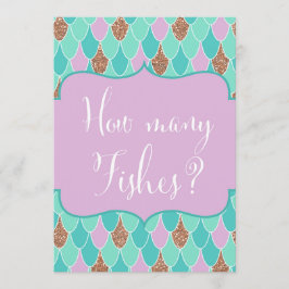 Paarse Aqua Mermaid Baby shower Game Uitnodiging