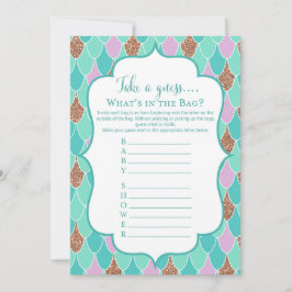 Paarse Aqua Mermaid Baby shower Game Uitnodiging