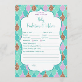 Paarse Aqua Mermaid Baby shower Game Uitnodiging