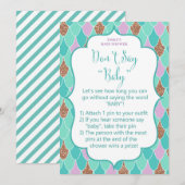Paarse Aqua Mermaid Baby shower Kaart (Voorkant / Achterkant)