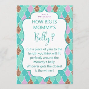 Paarse Aqua Mermaid Baby shower Kaart