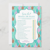 Paarse Aqua Mermaid Baby shower Kaart (Voorkant)