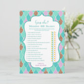 Paarse Aqua Mermaid Baby shower Kaart (Staand voorkant)