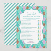 Paarse Aqua Mermaid Baby shower Kaart (Voorkant / Achterkant)