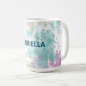 Paarse Aqua Mint Roze Crème Abstract Koffiemok (Voorkant rechts)