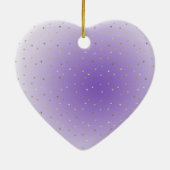 Paarse Aqua Ombre gouden harten Keramisch Ornament (Achterkant)