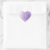 Paarse Aqua Ombre gouden harten liefde Hart Sticker (Tas)