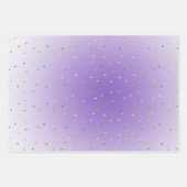Paarse Aqua Ombre gouden harten liefde Inpakpapier Vel (Voorkant 3)