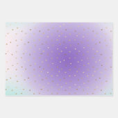 Paarse Aqua Ombre gouden harten liefde Inpakpapier Vel (Voorkant)
