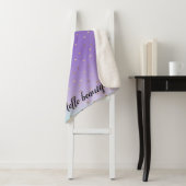 Paarse Aqua Ombre gouden harten Sherpa Deken (In situ)