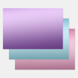 Paarse Aqua Pink Ombre Inpakpapier Vel