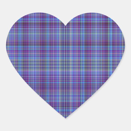 Paarse Aqua Plaid Sticker (Voorkant)