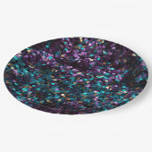 Paarse Aqua Roos Gouden Zeemeermin Confetti Papieren Bordje (Gekanteld)