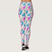 Paarse Aqua Roze Pillen Waterverf Leggings (Achterkant)