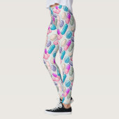 Paarse Aqua Roze Pillen Waterverf Leggings (Links)
