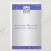 Paarse Aqua Silver Snowflake bruiloft briefpapier (Voorkant / Achterkant)