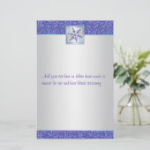 Paarse Aqua Silver Snowflake bruiloft briefpapier (Staand voorkant)