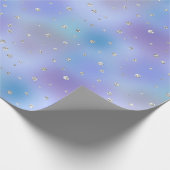 Paarse Aqua Silver Sparkle Confetti Cadeaupapier (Hoek)