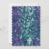 Paarse Aqua Sparkle Glitzy Zeemeermin Verjaardag Kaart (Achterkant)