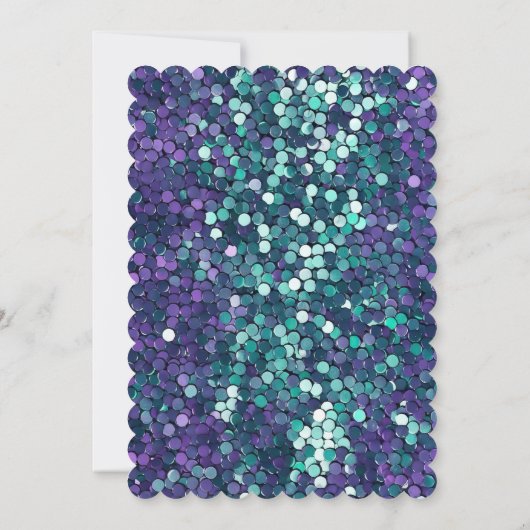 Paarse Aqua Sparkle Glitzy Zeemeermin Verjaardag Kaart (Achterkant)