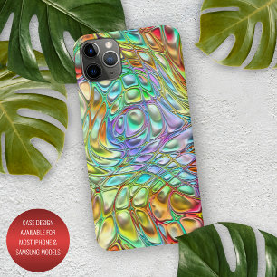 Paarse Aqua Turquoise Oranje Roze Retro Wervelinge iPhone 16 Pro Max Hoesje
