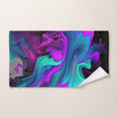 Paarse Aqua Turquoise Prachtige Abstracte Fluid Ar Handdoek (Handdoek)