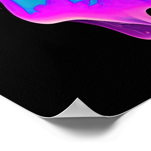 Paarse Aqua Turquoise Prachtige Abstracte Fluid Ar Poster (Hoek)