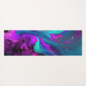 Paarse Aqua Turquoise Prachtige Abstracte Fluid Ar Yogamat (Achterkant (horizontaal))