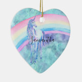 Paarse Aqua Unicorn Dream regenboog Keramisch Ornament (Rechts)