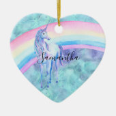 Paarse Aqua Unicorn Dream regenboog Keramisch Ornament (Voorkant)