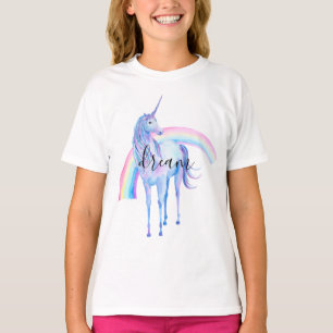 Paarse Aqua Unicorn Dream T-shirt