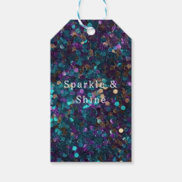 Paarse Aqua Zeemeermin Sparkle Cadeaulabel
