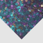 Paarse Aqua Zeemeermin Sparkle Tissuepapier (Detail)