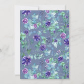 Paarse Aquarel Anemonen Zwarte Bruiloft Save The Date (Achterkant)