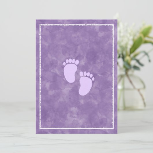 Paarse Aquarel Baby Shower Rechthoek Sjabloon  Kaart (Staand voorkant)
